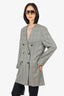 Balenciaga Grey Wool Plaid Blazer Jacket Size 38
