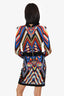 Balmain Multicolor Geometric Print Lace Up Dress Estimated Size M (As Is)