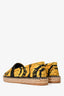 Versace Black/Yellow Print Espadrilles Size 37