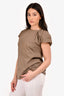Bottega Veneta Taupe Cotton Cap Sleeve Top Size 40