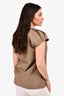 Bottega Veneta Taupe Cotton Cap Sleeve Top Size 40