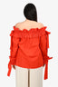 Sara Roka Red Ruffled Off Shoulder 'Nikita' Top Size 40