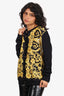 Versace 2018 Black/Yellow Barocco Silk Cardigan Size 48