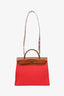 Hermès Bougainvillier/Fauve Toile & Vache Hunter Herbag Zip 31