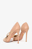 Aquazurra Beige/Gold Patent Leather Heels Size 36.5