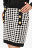 Balmain White/Black Tweed  Houndstooth Mini Skirt Size 40
