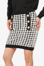 Balmain White/Black Tweed  Houndstooth Mini Skirt Size 40