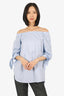 Tibi Blue Off The Shoulder Top Size 2