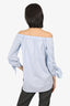 Tibi Blue Off The Shoulder Top Size 2