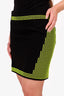 Christopher Kane Black/Green Mini Skirt Size 6