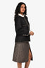 Pre-Loved Chanel™ Fall/Winter 2019 Black Llama Wool Chain Trimmed Jacket Size 40