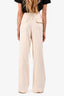 Frame Cream High Rise Baggy Belted Trouser Size 4