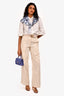 Helmut Lang Cream Cotton Pants Size 0