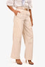 Helmut Lang Cream Cotton Pants Size 0