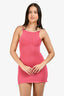 Alohas Pink Shimmer Knit Halter Mini Dress Size S