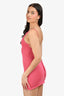 Alohas Pink Shimmer Knit Halter Mini Dress Size S