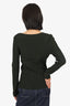 Ganni Green Ribbed Knit Sweater Size XL