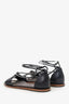 Brunello Cucinelli Black Leather Beaded Lace-Up Sandals Size 37