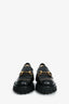 Gucci Black Leather Horsebit Lug Sole Loafers 39.5