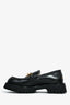 Gucci Black Leather Horsebit Lug Sole Loafers 39.5