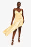 Bardot Canary Yellow Satin Asymmetrical Dress Size 10