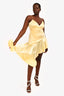 Bardot Canary Yellow Satin Asymmetrical Dress Size 10