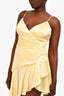 Bardot Canary Yellow Satin Asymmetrical Dress Size 10