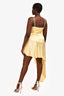 Bardot Canary Yellow Satin Asymmetrical Dress Size 10