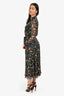 Equipment Black Floral Long Sleeve Wrap Dress Size 6