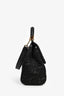 Dolce & Gabbana Black Lace Large Miss Sicily Top Handle Bag with Strap