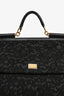 Dolce & Gabbana Black Lace Large Miss Sicily Top Handle Bag with Strap