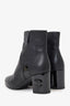 Pre-loved Chanel™ Black Leather Interlocking CC Logo Boots Size 36.5