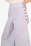 Pre-Loved Chanel™ 20C Light Blue CC Buttons Wide Leg Pants Size 38