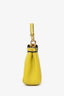 Fendi Yellow Leather Micro Peekaboo Top Handle Bag with Strap