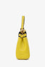 Fendi Yellow Leather Micro Peekaboo Top Handle Bag with Strap
