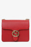 Gucci Red Leather Interlocking G Small Dollar Crossbody Bag