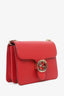 Gucci Red Leather Interlocking G Small Dollar Crossbody Bag
