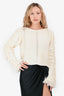 3.1 Phillip Lim Cream Wool/Cashmere Knit Fringed Sweater Size XS