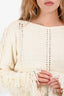 3.1 Phillip Lim Cream Wool/Cashmere Knit Fringed Sweater Size XS