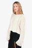 3.1 Phillip Lim Cream Wool/Cashmere Knit Fringed Sweater Size XS