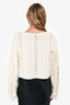 3.1 Phillip Lim Cream Wool/Cashmere Knit Fringed Sweater Size XS
