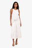 Veronica Beard Jeans White Ribbed Halter Denim Belted Dress Size XS