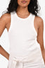 Veronica Beard Jeans White Ribbed Halter Denim Belted Dress Size XS