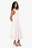 Veronica Beard Jeans White Ribbed Halter Denim Belted Dress Size XS