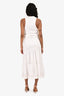 Veronica Beard Jeans White Ribbed Halter Denim Belted Dress Size XS