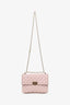 Valentino Pink Leather Rockstud Spike Medium Top Handle Bag