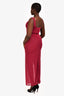 House of CB Magenta Bodysuit Mesh Sheer Maxi Dress Size L