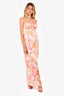 House of CB Cream/Orange Floral Maxi Dress Size M