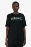 Versace Black Cotton Green Embroidered Logo T-Shirt Size XXL Mens