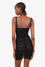 Dolce & Gabbana Black Rushed Mesh Lace-up Bodycon Dress Size 38